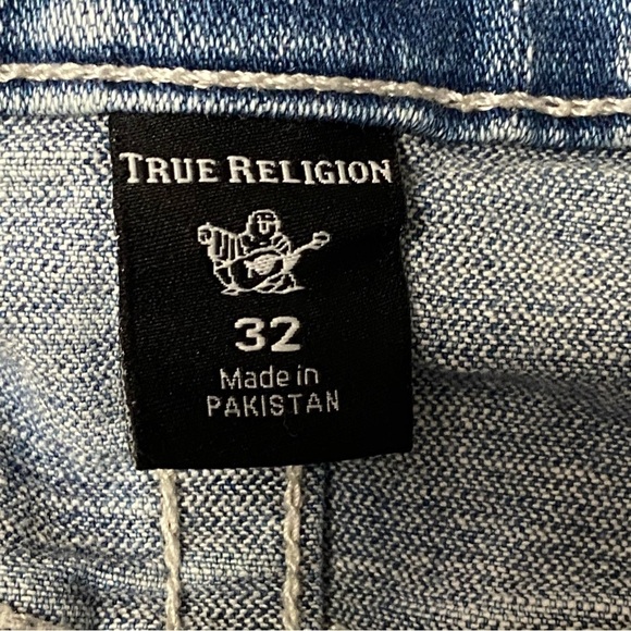 TRUE RELIGION / Mens Ricky Straight Leg Medium Washed Jeans Distressed Size 32 - Picture 3 of 10